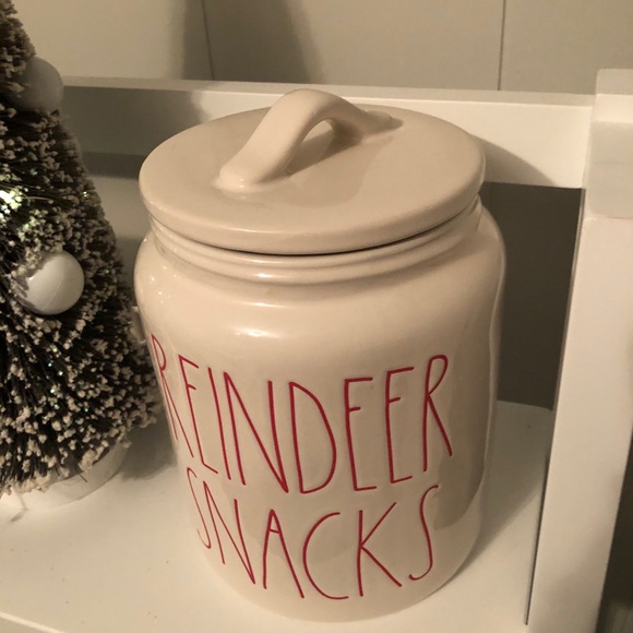 Rae Dunn “Reindeer Snacks” Ceramic Christmas Jar - Picture 3 of 6